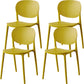 Contemporary Style Open Back Plastic Home Use Dining Side Chair Yellow 4 Piece Set Clearhalo 'Dining Chairs' 'Dining Tables & Seating' 'dining_chair' 'furn' 'furn_dining_chair' 'Furniture' 'Kitchen & Dining Furniture' 7686397