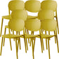 Contemporary Style Open Back Plastic Home Use Dining Side Chair Yellow 8 Piece Set Clearhalo 'Dining Chairs' 'Dining Tables & Seating' 'dining_chair' 'furn' 'furn_dining_chair' 'Furniture' 'Kitchen & Dining Furniture' 7686398