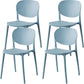 Contemporary Style Open Back Plastic Home Use Dining Side Chair Light Blue 4 Piece Set Clearhalo 'Dining Chairs' 'Dining Tables & Seating' 'dining_chair' 'furn' 'furn_dining_chair' 'Furniture' 'Kitchen & Dining Furniture' 7686399