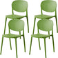 Contemporary Style Open Back Plastic Home Use Dining Side Chair Green 4 Piece Set Clearhalo 'Dining Chairs' 'Dining Tables & Seating' 'dining_chair' 'furn' 'furn_dining_chair' 'Furniture' 'Kitchen & Dining Furniture' 7686401