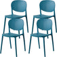 Contemporary Style Open Back Plastic Home Use Dining Side Chair Dark Blue 4 Piece Set Clearhalo 'Dining Chairs' 'Dining Tables & Seating' 'dining_chair' 'furn' 'furn_dining_chair' 'Furniture' 'Kitchen & Dining Furniture' 7686403