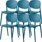 Contemporary Style Open Back Plastic Home Use Dining Side Chair Dark Blue 6 Piece Set Clearhalo 'Dining Chairs' 'Dining Tables & Seating' 'dining_chair' 'furn' 'furn_dining_chair' 'Furniture' 'Kitchen & Dining Furniture' 7686406