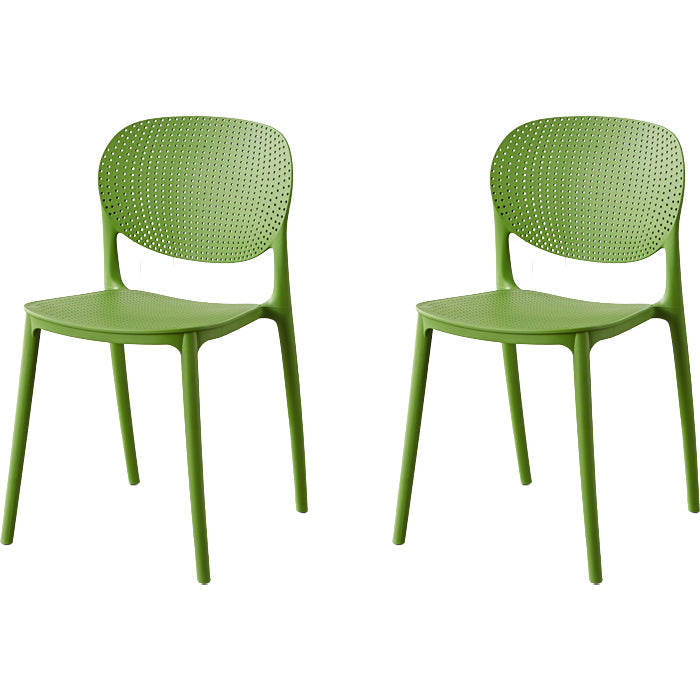 Contemporary Style Open Back Plastic Home Use Dining Side Chair Green 2 Piece Set Clearhalo 'Dining Chairs' 'Dining Tables & Seating' 'dining_chair' 'furn' 'furn_dining_chair' 'Furniture' 'Kitchen & Dining Furniture' 7686407