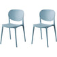Contemporary Style Open Back Plastic Home Use Dining Side Chair Light Blue 2 Piece Set Clearhalo 'Dining Chairs' 'Dining Tables & Seating' 'dining_chair' 'furn' 'furn_dining_chair' 'Furniture' 'Kitchen & Dining Furniture' 7686409