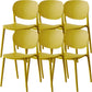 Contemporary Style Open Back Plastic Home Use Dining Side Chair Yellow 6 Piece Set Clearhalo 'Dining Chairs' 'Dining Tables & Seating' 'dining_chair' 'furn' 'furn_dining_chair' 'Furniture' 'Kitchen & Dining Furniture' 7686412