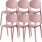 Contemporary Style Open Back Plastic Home Use Dining Side Chair Pink 6 Piece Set Clearhalo 'Dining Chairs' 'Dining Tables & Seating' 'dining_chair' 'furn' 'furn_dining_chair' 'Furniture' 'Kitchen & Dining Furniture' 7686414