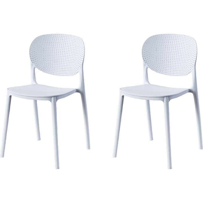 Contemporary Style Open Back Plastic Home Use Dining Side Chair White 2 Piece Set Clearhalo 'Dining Chairs' 'Dining Tables & Seating' 'dining_chair' 'furn' 'furn_dining_chair' 'Furniture' 'Kitchen & Dining Furniture' 7686417