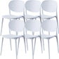 Contemporary Style Open Back Plastic Home Use Dining Side Chair White 6 Piece Set Clearhalo 'Dining Chairs' 'Dining Tables & Seating' 'dining_chair' 'furn' 'furn_dining_chair' 'Furniture' 'Kitchen & Dining Furniture' 7686418