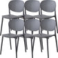Contemporary Style Open Back Plastic Home Use Dining Side Chair Grey 6 Piece Set Clearhalo 'Dining Chairs' 'Dining Tables & Seating' 'dining_chair' 'furn' 'furn_dining_chair' 'Furniture' 'Kitchen & Dining Furniture' 7686422