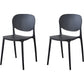 Contemporary Style Open Back Plastic Home Use Dining Side Chair Black 2 Piece Set Clearhalo 'Dining Chairs' 'Dining Tables & Seating' 'dining_chair' 'furn' 'furn_dining_chair' 'Furniture' 'Kitchen & Dining Furniture' 7686423