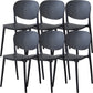 Contemporary Style Open Back Plastic Home Use Dining Side Chair Black 6 Piece Set Clearhalo 'Dining Chairs' 'Dining Tables & Seating' 'dining_chair' 'furn' 'furn_dining_chair' 'Furniture' 'Kitchen & Dining Furniture' 7686424