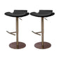 Contemporary Adjustable Backless Counter High Stool with Leather Cushion Gold Black 2 Piece Set Clearhalo 'Bar Furniture' 'Bar Stools' 'bar_stools' 'furn' 'furn_bar_stools' 'Furniture' 'Kitchen & Dining Furniture' 7686429