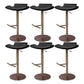 Contemporary Adjustable Backless Counter High Stool with Leather Cushion Gold Black 6 Piece Set Clearhalo 'Bar Furniture' 'Bar Stools' 'bar_stools' 'furn' 'furn_bar_stools' 'Furniture' 'Kitchen & Dining Furniture' 7686433