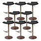 Contemporary Adjustable Backless Counter High Stool with Leather Cushion Gold Black 8 Piece Set Clearhalo 'Bar Furniture' 'Bar Stools' 'bar_stools' 'furn' 'furn_bar_stools' 'Furniture' 'Kitchen & Dining Furniture' 7686435