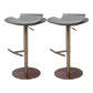 Contemporary Adjustable Backless Counter High Stool with Leather Cushion Gold Gray 2 Piece Set Clearhalo 'Bar Furniture' 'Bar Stools' 'bar_stools' 'furn' 'furn_bar_stools' 'Furniture' 'Kitchen & Dining Furniture' 7686439