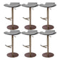 Contemporary Adjustable Backless Counter High Stool with Leather Cushion Gold Gray 6 Piece Set Clearhalo 'Bar Furniture' 'Bar Stools' 'bar_stools' 'furn' 'furn_bar_stools' 'Furniture' 'Kitchen & Dining Furniture' 7686443