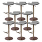 Contemporary Adjustable Backless Counter High Stool with Leather Cushion Gold Gray 8 Piece Set Clearhalo 'Bar Furniture' 'Bar Stools' 'bar_stools' 'furn' 'furn_bar_stools' 'Furniture' 'Kitchen & Dining Furniture' 7686444