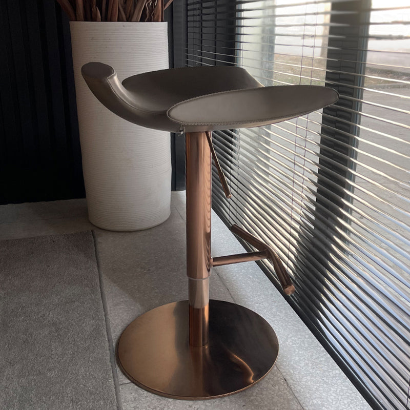 Contemporary Adjustable Backless Counter High Stool with Leather Cushion Clearhalo 'Bar Furniture' 'Bar Stools' 'bar_stools' 'furn' 'furn_bar_stools' 'Furniture' 'Kitchen & Dining Furniture' 7686445