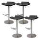 Contemporary Adjustable Backless Counter High Stool with Leather Cushion Silver Black 4 Piece Set Clearhalo 'Bar Furniture' 'Bar Stools' 'bar_stools' 'furn' 'furn_bar_stools' 'Furniture' 'Kitchen & Dining Furniture' 7686448