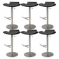 Contemporary Adjustable Backless Counter High Stool with Leather Cushion Silver Black 6 Piece Set Clearhalo 'Bar Furniture' 'Bar Stools' 'bar_stools' 'furn' 'furn_bar_stools' 'Furniture' 'Kitchen & Dining Furniture' 7686449