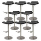 Contemporary Adjustable Backless Counter High Stool with Leather Cushion Silver Black 8 Piece Set Clearhalo 'Bar Furniture' 'Bar Stools' 'bar_stools' 'furn' 'furn_bar_stools' 'Furniture' 'Kitchen & Dining Furniture' 7686450