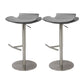 Contemporary Adjustable Backless Counter High Stool with Leather Cushion Silver Gray 2 Piece Set Clearhalo 'Bar Furniture' 'Bar Stools' 'bar_stools' 'furn' 'furn_bar_stools' 'Furniture' 'Kitchen & Dining Furniture' 7686452