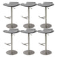 Contemporary Adjustable Backless Counter High Stool with Leather Cushion Silver Gray 6 Piece Set Clearhalo 'Bar Furniture' 'Bar Stools' 'bar_stools' 'furn' 'furn_bar_stools' 'Furniture' 'Kitchen & Dining Furniture' 7686454