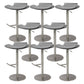Contemporary Adjustable Backless Counter High Stool with Leather Cushion Silver Gray 8 Piece Set Clearhalo 'Bar Furniture' 'Bar Stools' 'bar_stools' 'furn' 'furn_bar_stools' 'Furniture' 'Kitchen & Dining Furniture' 7686455