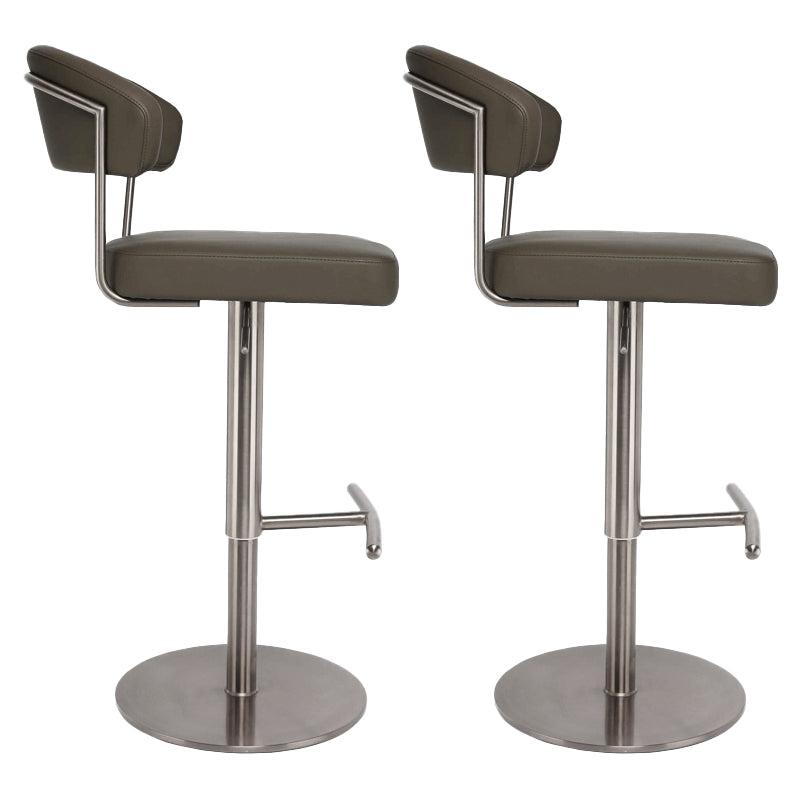 Sgabello alto sgabocale regolabile in stile moderno con cuscino in pelle