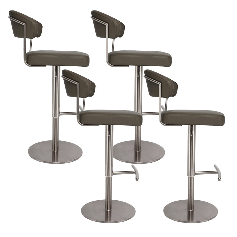 Sgabello alto sgabocale regolabile in stile moderno con cuscino in pelle