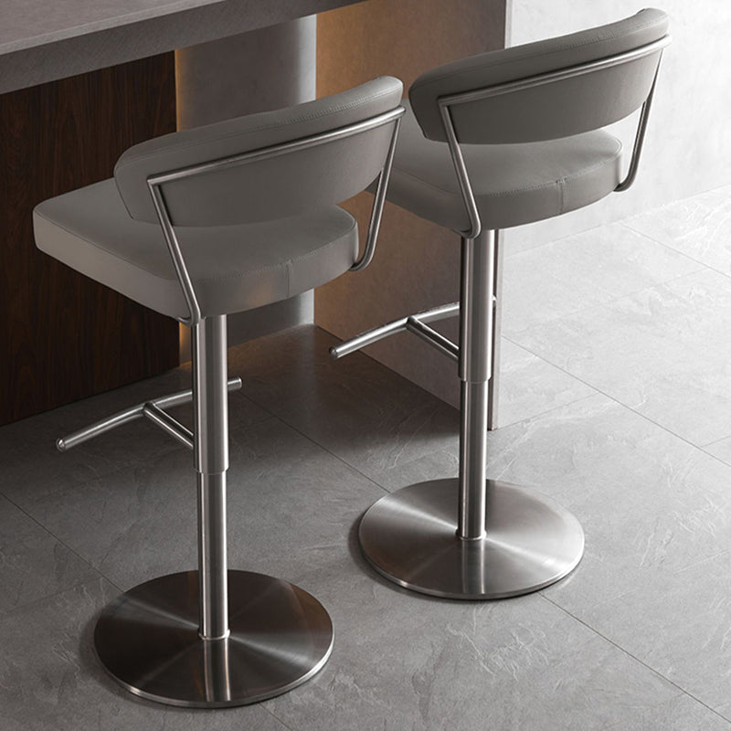 Sgabello alto sgabocale regolabile in stile moderno con cuscino in pelle