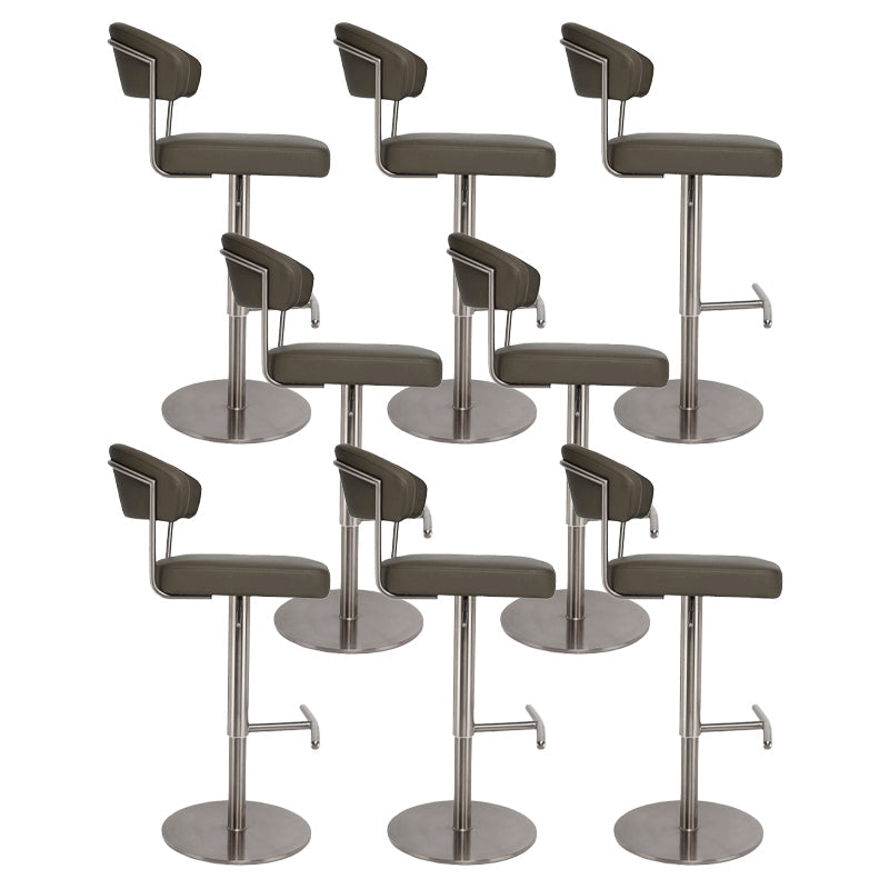 Sgabello alto sgabocale regolabile in stile moderno con cuscino in pelle