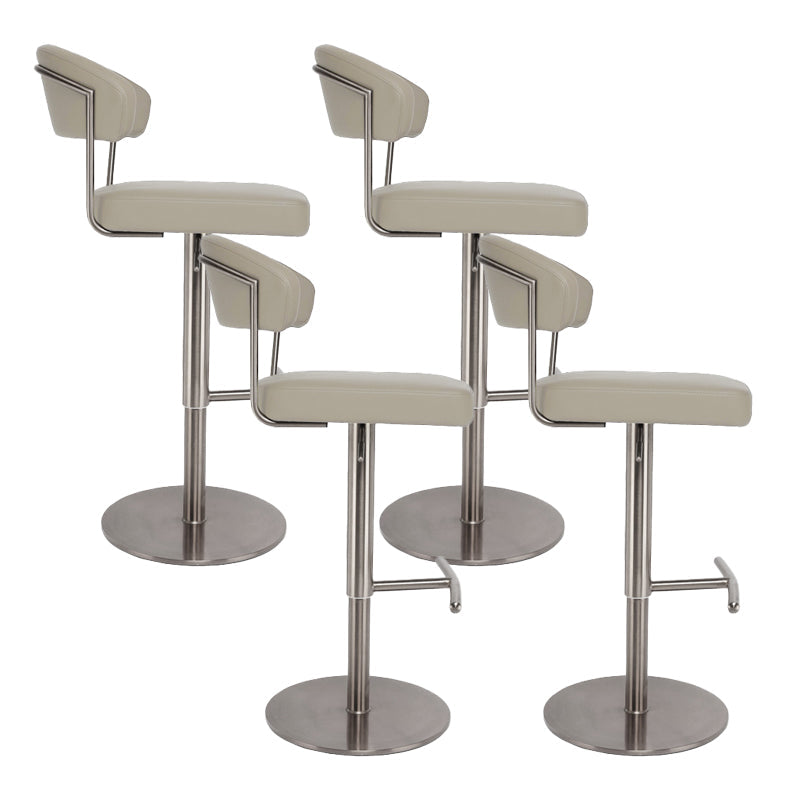 Sgabello alto sgabocale regolabile in stile moderno con cuscino in pelle