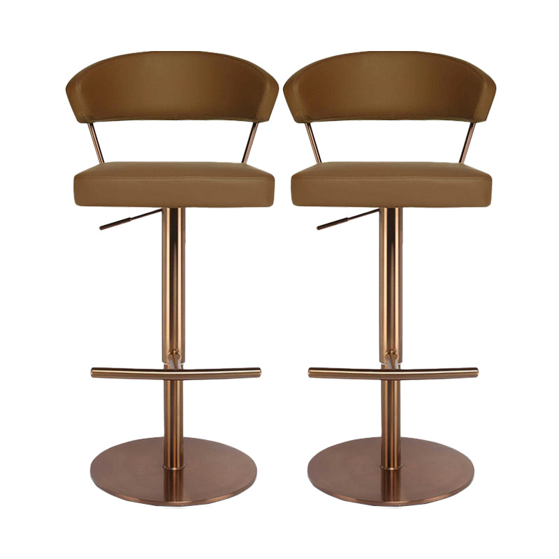 Sgabello alto sgabocale regolabile in stile moderno con cuscino in pelle