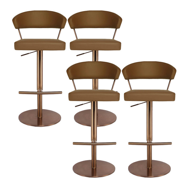 Sgabello alto sgabocale regolabile in stile moderno con cuscino in pelle