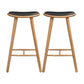 Taburete contemporáneo de la madera maciza sin espalda con cojín de cuero
