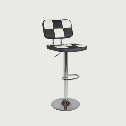 Modern Adjustable Backrest Counter High Stool with Leather Cushion