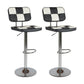 Modern Adjustable Backrest Counter High Stool with Leather Cushion