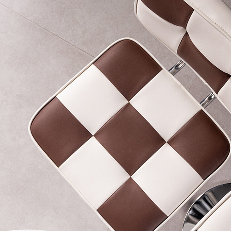 Modern Adjustable Backrest Counter High Stool with Leather Cushion