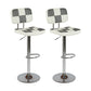 Modern Adjustable Backrest Counter High Stool with Leather Cushion