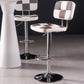 Modern Adjustable Backrest Counter High Stool with Leather Cushion