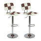 Modern Adjustable Backrest Counter High Stool with Leather Cushion