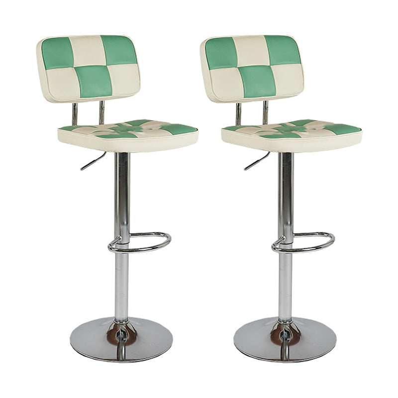 Modern Adjustable Backrest Counter High Stool with Leather Cushion