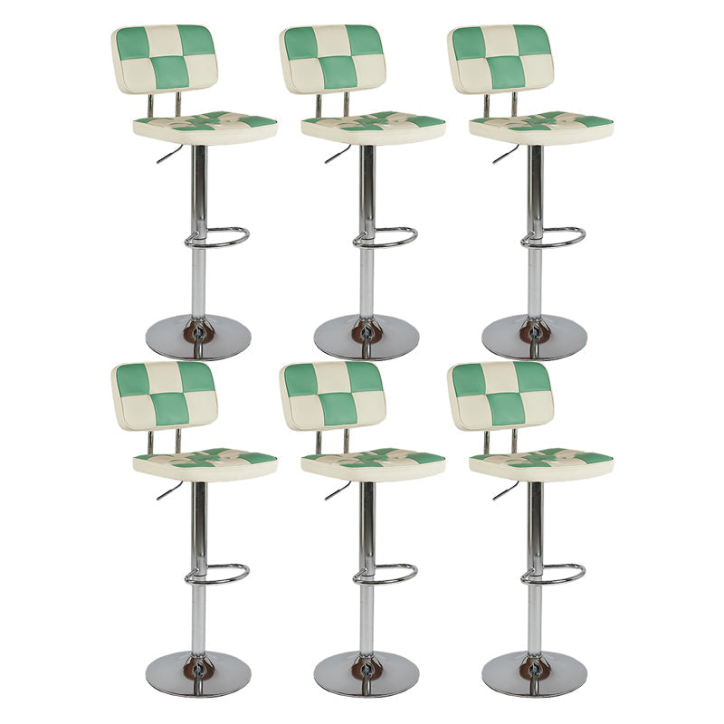 Modern Adjustable Backrest Counter High Stool with Leather Cushion