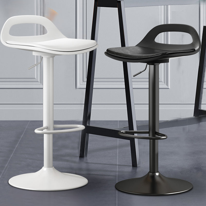 Modern Adjustable Height Swivel Low Back Bar Stool with Footrest Clearhalo 'Bar Furniture' 'Bar Stools' 'bar_stools' 'furn' 'furn_bar_stools' 'Furniture' 'Kitchen & Dining Furniture' 7686612