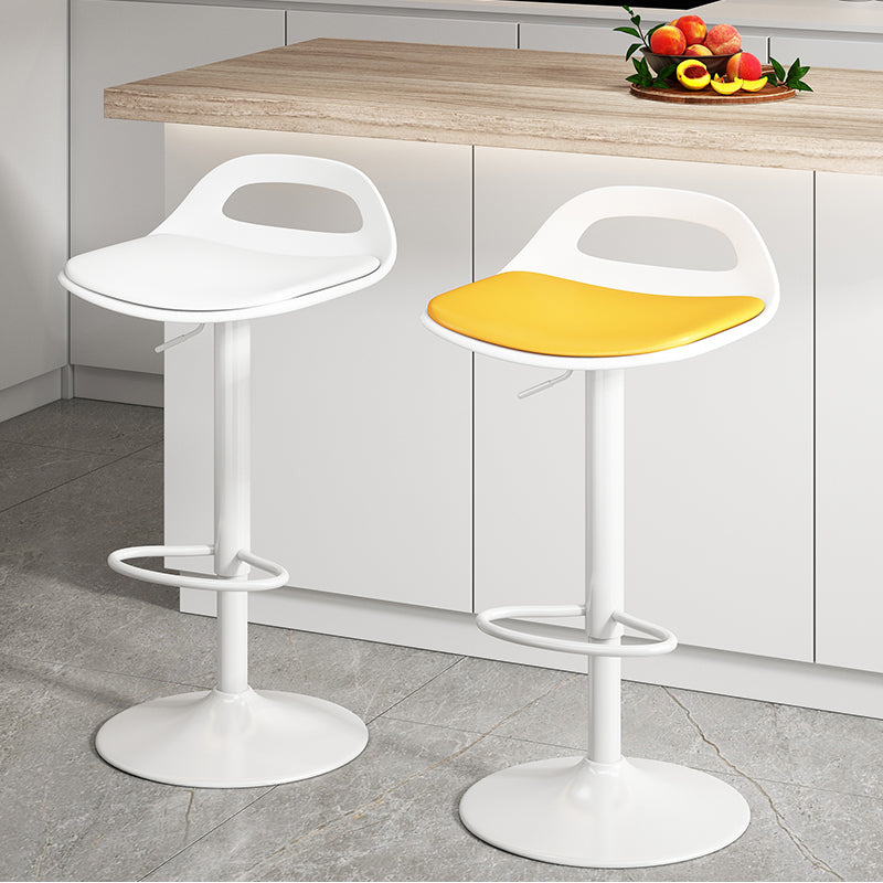 Modern Adjustable Height Swivel Low Back Bar Stool with Footrest Clearhalo 'Bar Furniture' 'Bar Stools' 'bar_stools' 'furn' 'furn_bar_stools' 'Furniture' 'Kitchen & Dining Furniture' 7686629