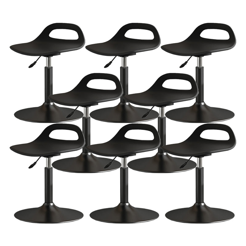 Modern Adjustable Height Swivel Low Back Bar Stool with Footrest Matte Black 8 Piece Set Clearhalo 'Bar Furniture' 'Bar Stools' 'bar_stools' 'furn' 'furn_bar_stools' 'Furniture' 'Kitchen & Dining Furniture' 7686630