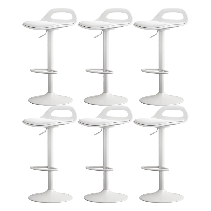 Modern Adjustable Height Swivel Low Back Bar Stool with Footrest White 6 Piece Set Clearhalo 'Bar Furniture' 'Bar Stools' 'bar_stools' 'furn' 'furn_bar_stools' 'Furniture' 'Kitchen & Dining Furniture' 7686635