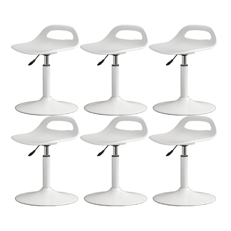 Modern Adjustable Height Swivel Low Back Bar Stool with Footrest Matte White 6 Piece Set Clearhalo 'Bar Furniture' 'Bar Stools' 'bar_stools' 'furn' 'furn_bar_stools' 'Furniture' 'Kitchen & Dining Furniture' 7686645