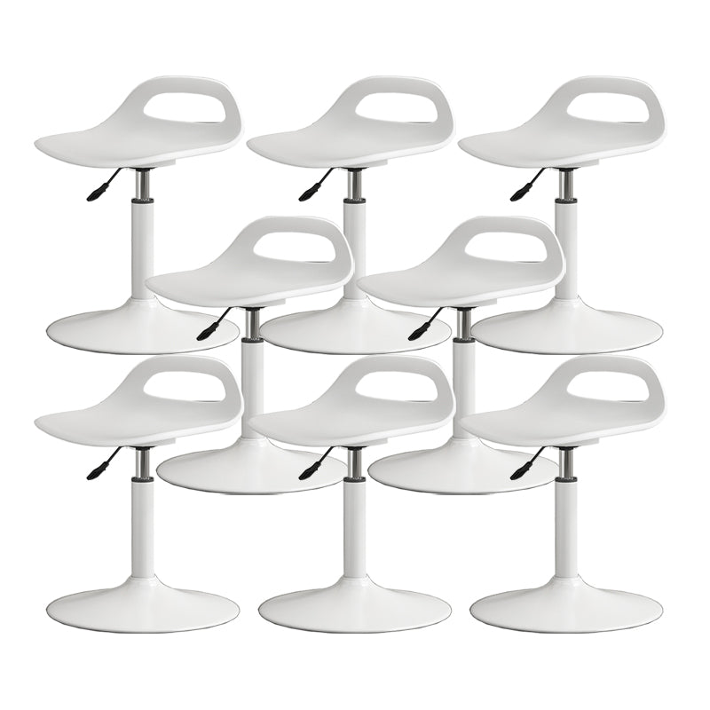 Modern Adjustable Height Swivel Low Back Bar Stool with Footrest Matte White 8 Piece Set Clearhalo 'Bar Furniture' 'Bar Stools' 'bar_stools' 'furn' 'furn_bar_stools' 'Furniture' 'Kitchen & Dining Furniture' 7686646